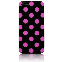 Coque POIS rose et noire pour iPhone 5