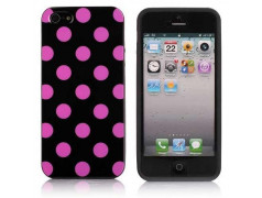 Coque POIS rose et noire pour iPhone 5