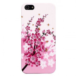 Coque FLOWER rose pour iPhone 5