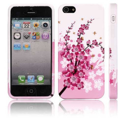 Coque FLOWER rose pour iPhone 5