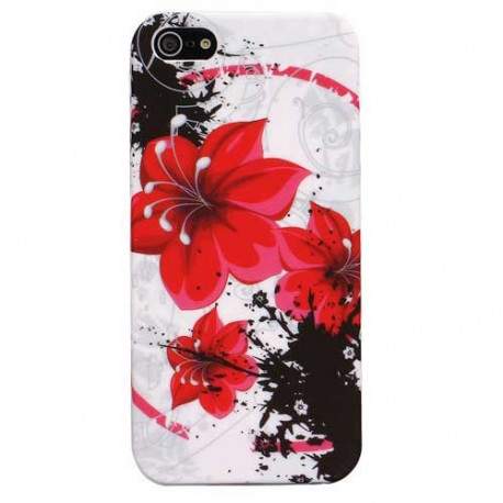 Coque FLOWER rouge pour iPhone 5