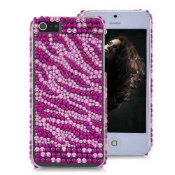 Coque DIAMOND ZEBRE rose pour iPhone 5