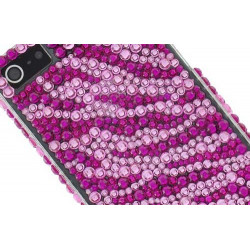 Coque DIAMOND ZEBRE rose pour iPhone 5