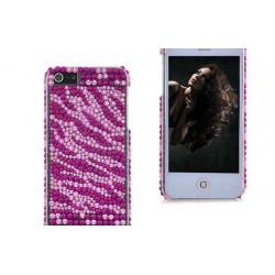 Coque DIAMOND ZEBRE rose pour iPhone 5