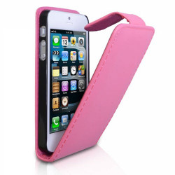 Etui cuir rose pour iPhone 5