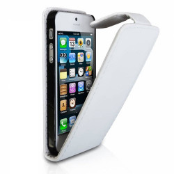 Etui cuir blanc pour iPhone 5