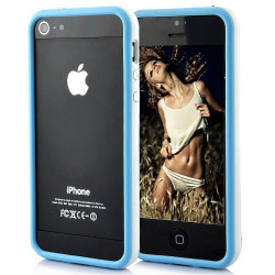 BUMPER LUXE bleu et blanc pour iPhone 5