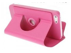 Etui cuir 360 rose pour iPhone 5