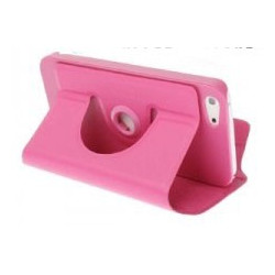 Etui cuir 360 rose pour iPhone 5