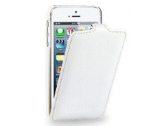 Etui cuir2 blanc pour iPhone 5