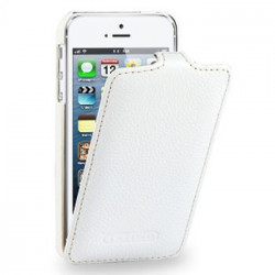 Etui cuir2 blanc pour iPhone 5