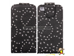 Etui cuir STRASS noir pour iPhone 5