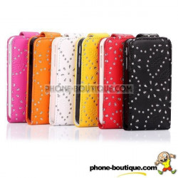 Etui cuir STRASS noir pour iPhone 5