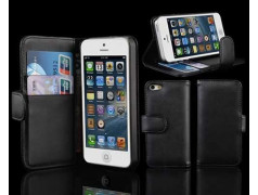 Etui cuir portefeuille 2 noir pour iPhone 5