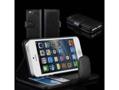 Etui cuir portefeuille 2 noir pour iPhone 5