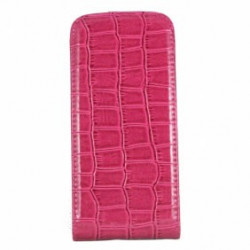 Etui cuir CROCO rose pour iPhone 5