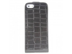 Etui cuir CROCO noir pour iPhone 5