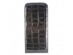 Etui cuir CROCO noir pour iPhone 5