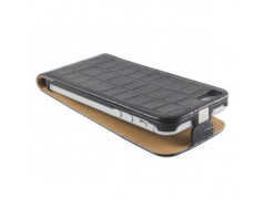 Etui cuir CROCO noir pour iPhone 5