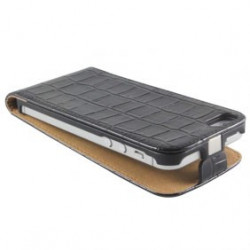 Etui cuir CROCO noir pour iPhone 5