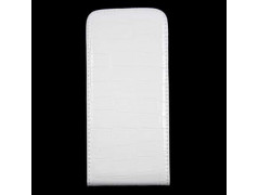 Etui cuir CROCO blanc pour iPhone 5