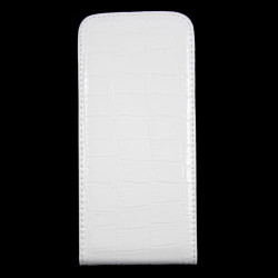 Etui cuir CROCO blanc pour iPhone 5