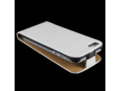 Etui cuir CROCO blanc pour iPhone 5