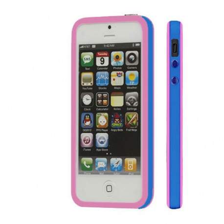 BUMPER LUXE rose et bleu pour iPhone 5