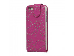 Etui cuir STRASS rose pour iPhone 5