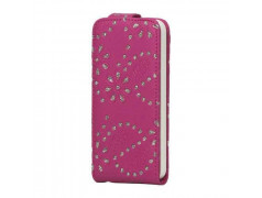 Etui cuir STRASS rose pour iPhone 5