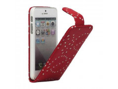 Etui cuir STRASS rouge pour iPhone 5