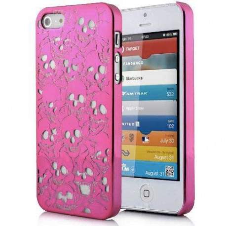 Coque SKULL HEAD rose pour iPhone 5