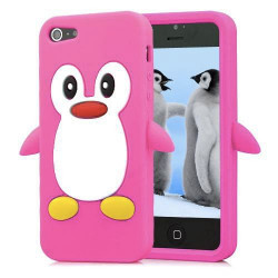 Coque PINGOUIN rose pour iPhone 5