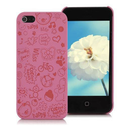 Coque HAPPY rose pour iPhone 5