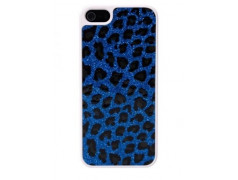 Coque LEOPARD bleue pour iPhone 5