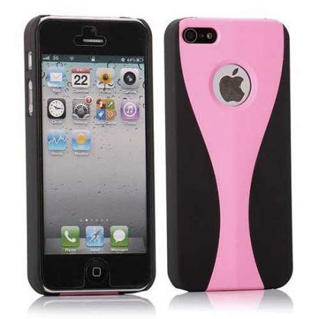 Coque 2 COLORS rose et noire pour iPhone 5