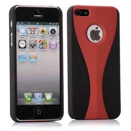 Coque 2 COLORS rouge et noire pour iPhone 5