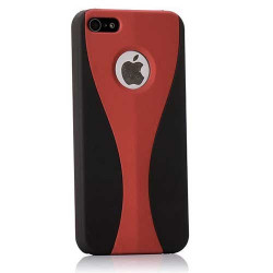 Coque 2 COLORS rouge et noire pour iPhone 5