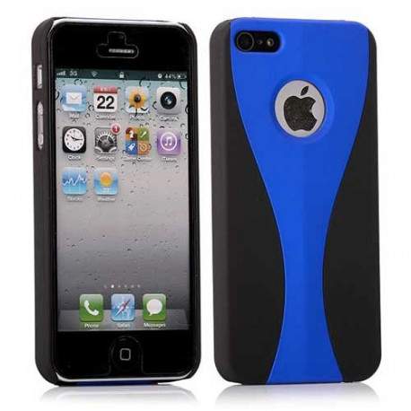 Coque 2 COLORS bleue et noire pour iPhone 5