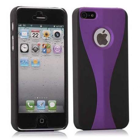 Coque 2 COLORS mauve et noire pour iPhone 5