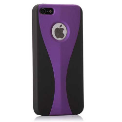 Coque 2 COLORS mauve et noire pour iPhone 5