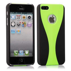 Coque 2 COLORS verte et noire pour iPhone 5