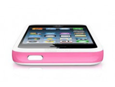 BUMPER LUXE rose et blanc pour iPhone 5