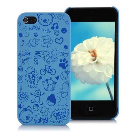 Coque HAPPY bleue pour iPhone 5