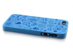 Coque HAPPY bleue pour iPhone 5