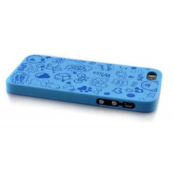 Coque HAPPY bleue pour iPhone 5