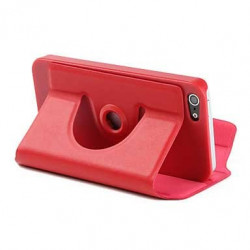 Etui cuir 360 rouge pour iPhone 5
