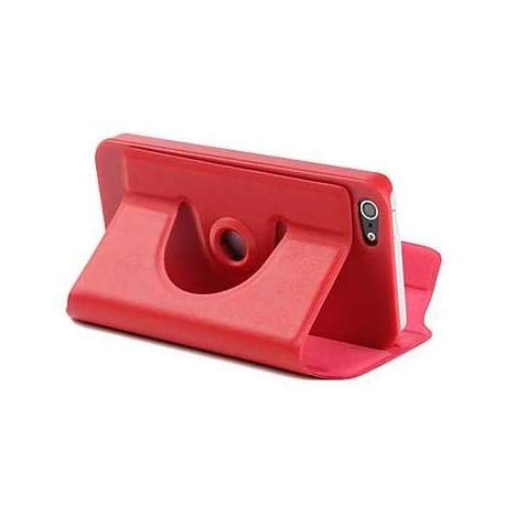 Etui cuir 360 rouge pour iPhone 5