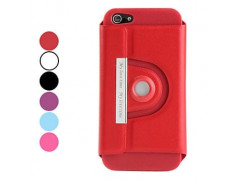 Etui cuir 360 rouge pour iPhone 5