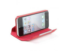 Etui cuir 360 rouge pour iPhone 5